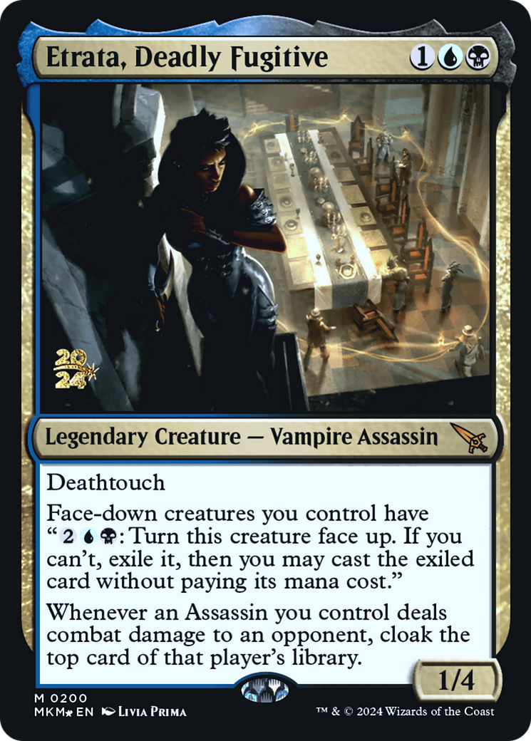 Etrata, Deadly Fugitive [Murders at Karlov Manor Prerelease Promos] | Card Merchant Takapuna