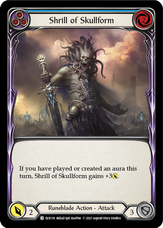 Shrill of Skullform (Blue) [EVR118] (Everfest)  1st Edition Rainbow Foil | Card Merchant Takapuna