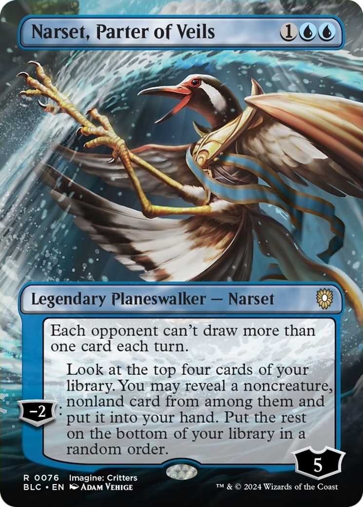 Narset, Parter of Veils (Borderless) [Bloomburrow Commander] | Card Merchant Takapuna