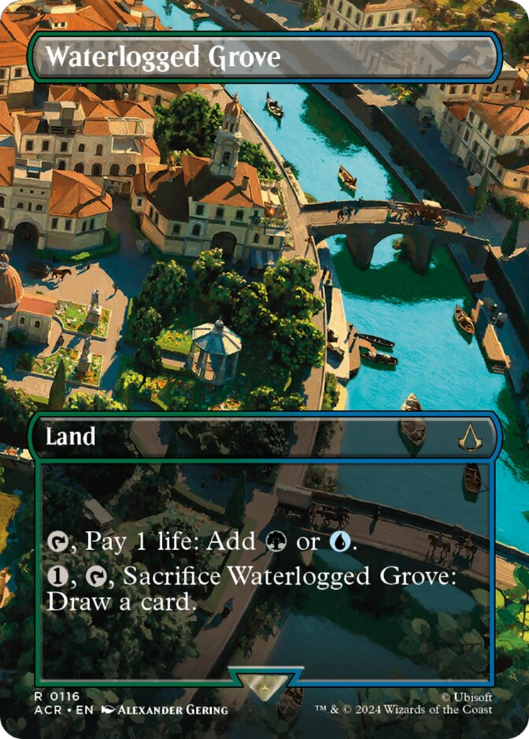 Waterlogged Grove (Borderless) [Assassin's Creed] | Card Merchant Takapuna