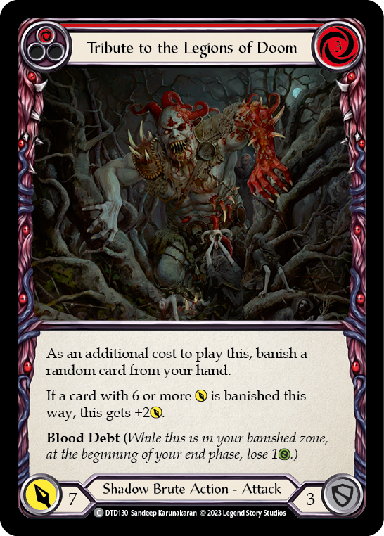 Tribute to the Legions of Doom (Red) [DTD130] (Dusk Till Dawn)  Rainbow Foil | Card Merchant Takapuna