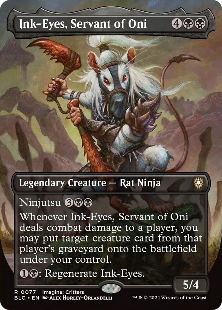 Ink-Eyes, Servant of Oni (Borderless) [Bloomburrow Commander] | Card Merchant Takapuna