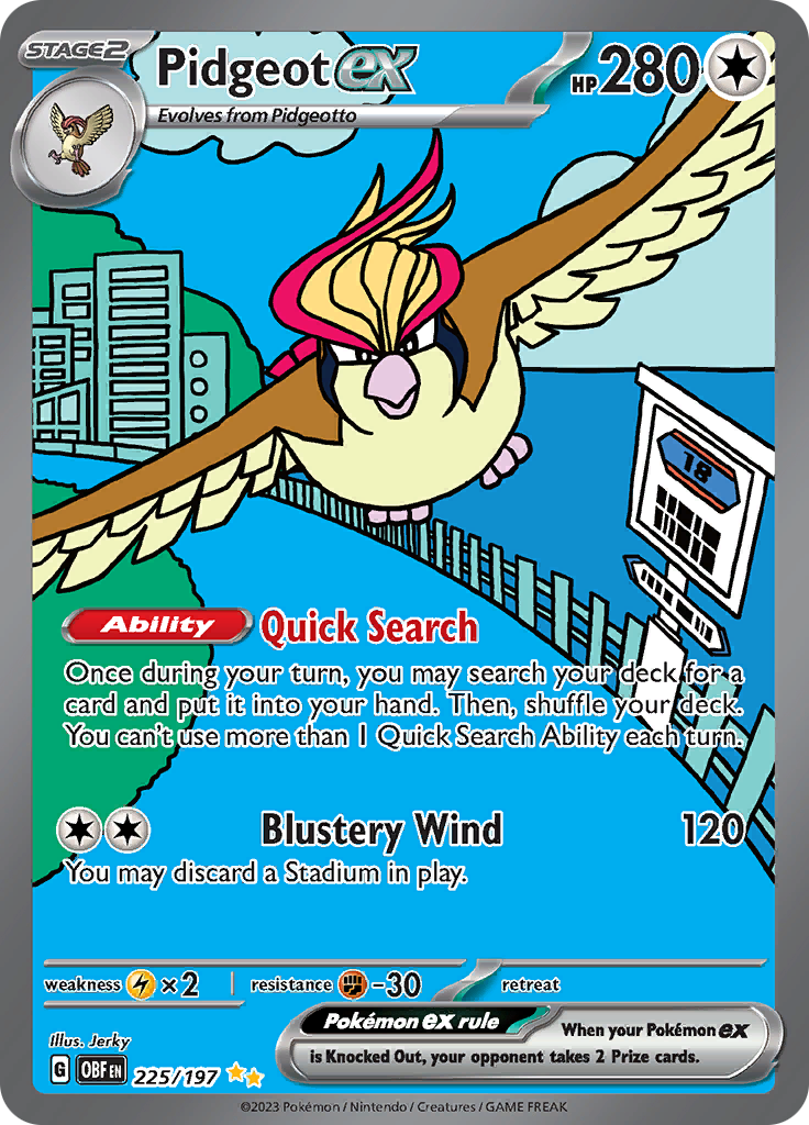 Pidgeot ex (225/197) [Scarlet & Violet: Obsidian Flames] | Card Merchant Takapuna