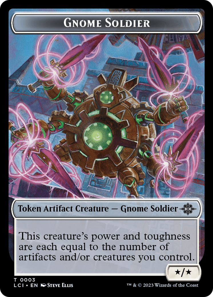 Fungus Dinosaur // Gnome Soldier Double-Sided Token [The Lost Caverns of Ixalan Tokens] | Card Merchant Takapuna