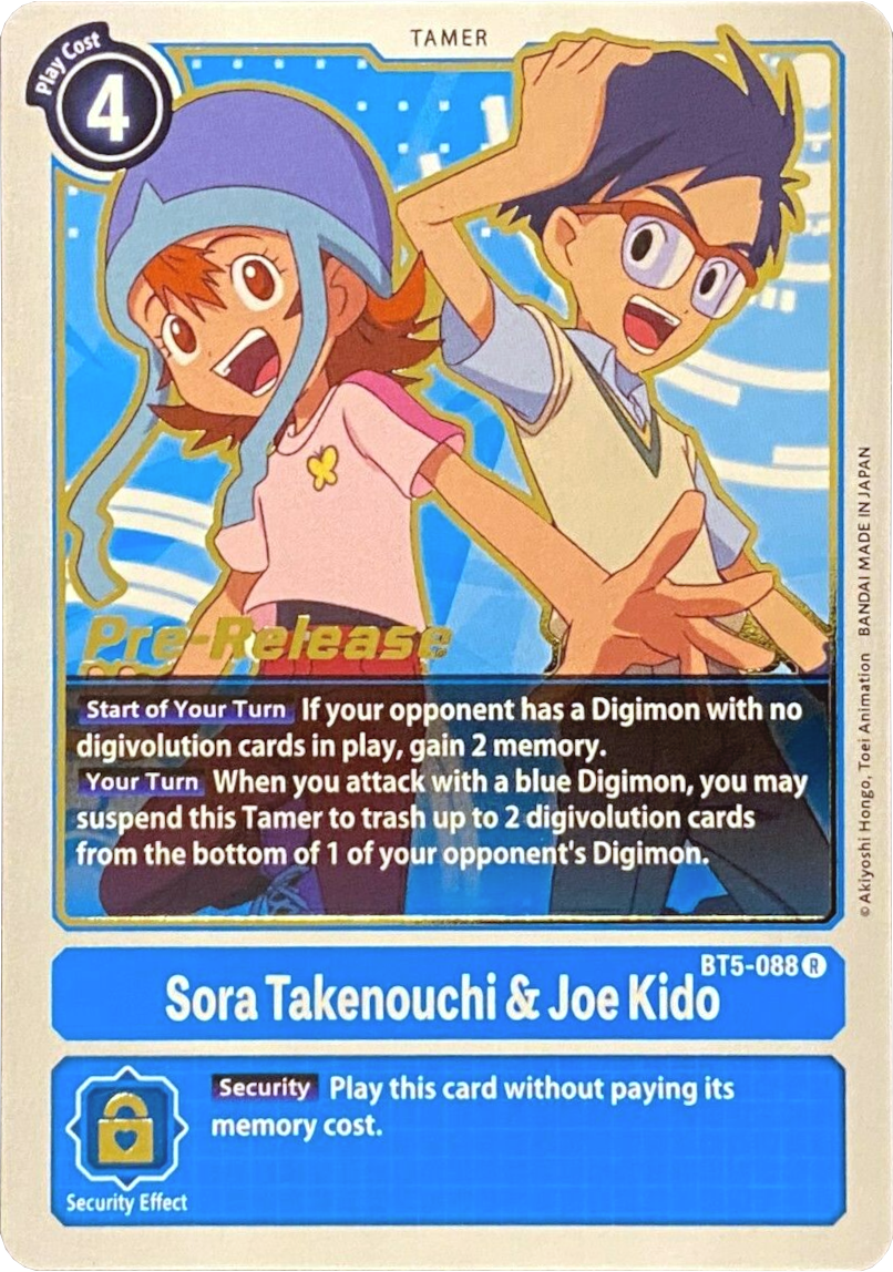 Sora Takenouchi & Joe Kido [BT5-088] [Battle of Omni Pre-Release Promos] | Card Merchant Takapuna