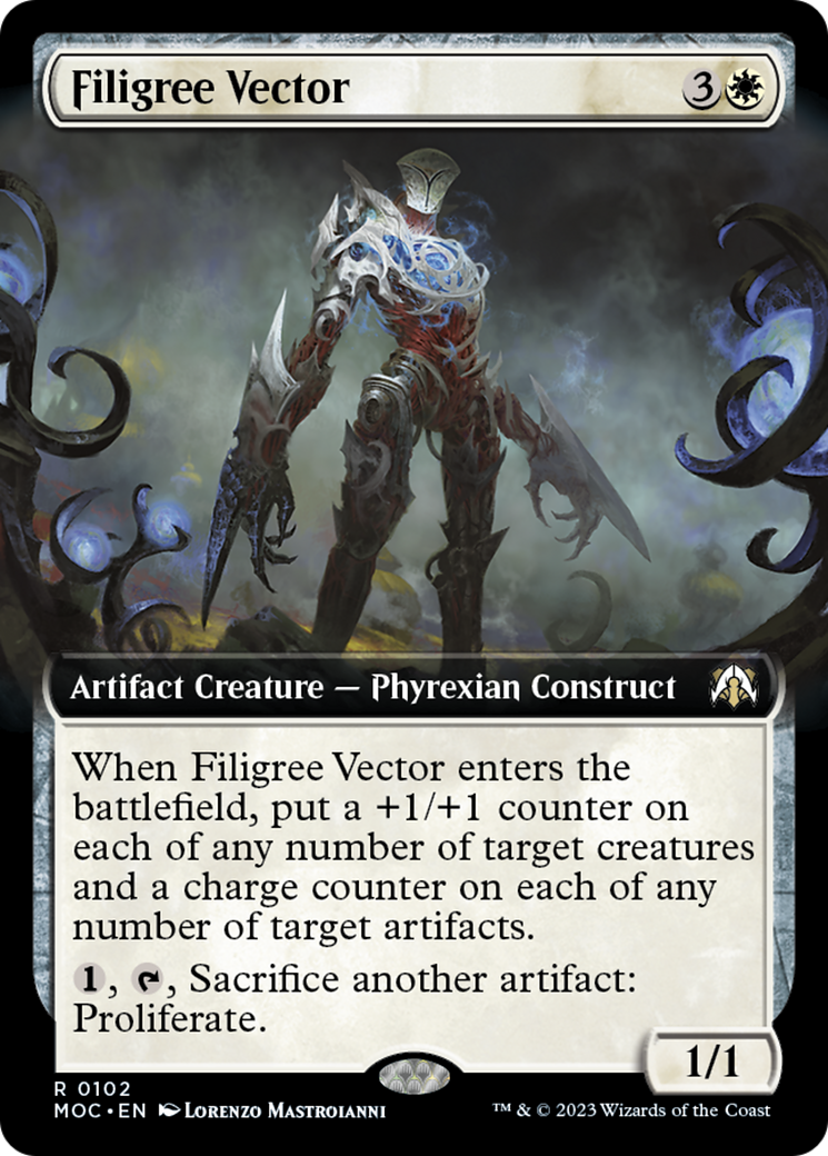 Filigree Vector (Extended Art) [March of the Machine Commander] | Card Merchant Takapuna