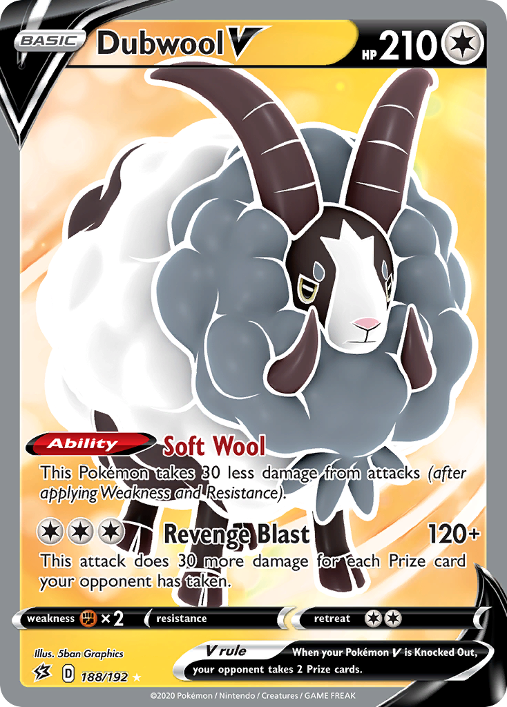 Dubwool V (188/192) [Sword & Shield: Rebel Clash] | Card Merchant Takapuna