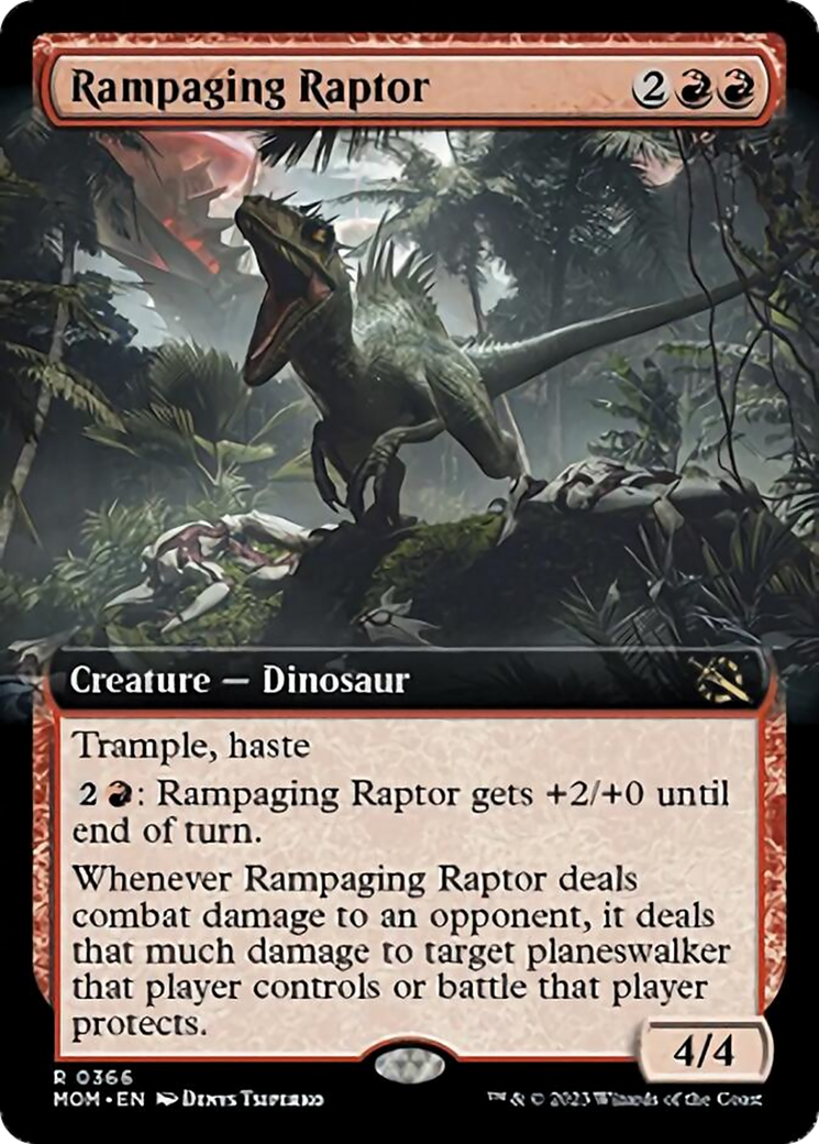 Rampaging Raptor (Extended Art) [March of the Machine] | Card Merchant Takapuna