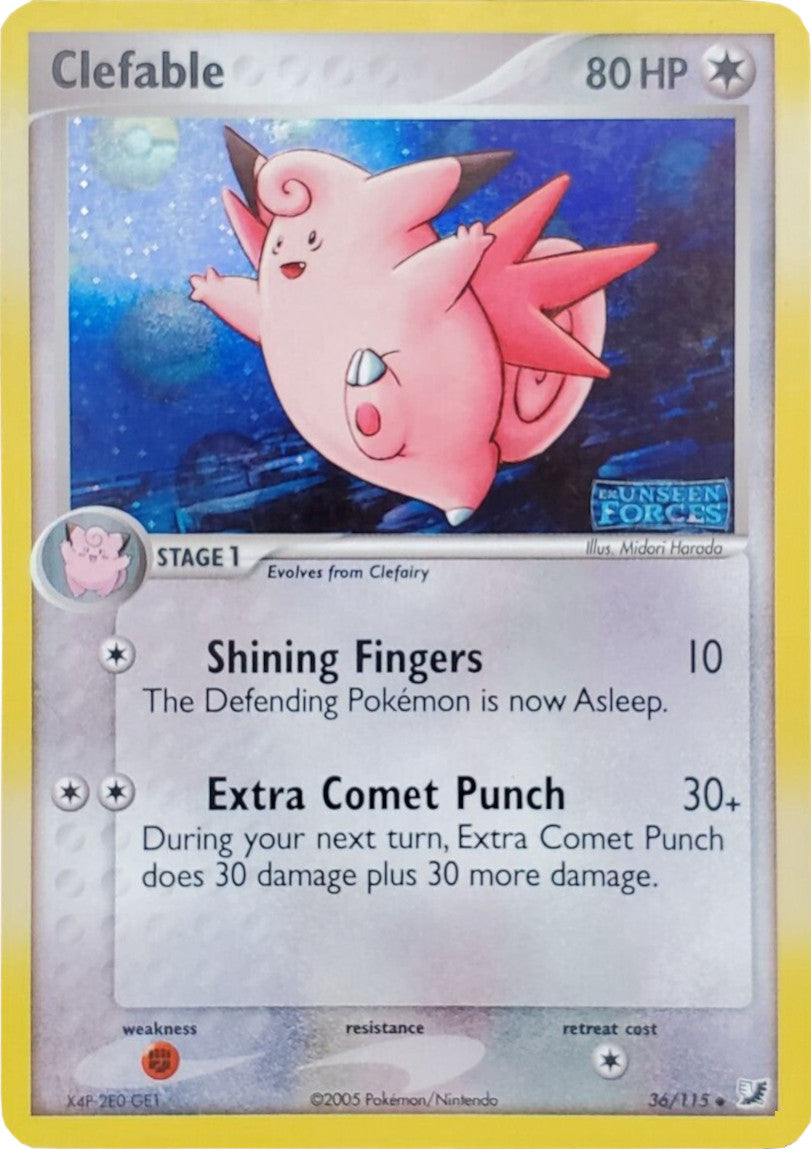 Clefable (36/115) (Stamped) [EX: Unseen Forces] | Card Merchant Takapuna