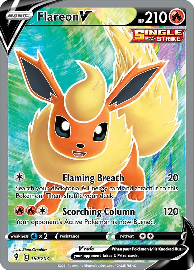 Flareon V (169/203) [Sword & Shield: Evolving Skies] | Card Merchant Takapuna