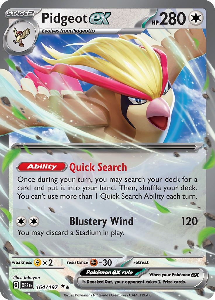 Pidgeot ex (164/197) [Scarlet & Violet: Obsidian Flames] | Card Merchant Takapuna