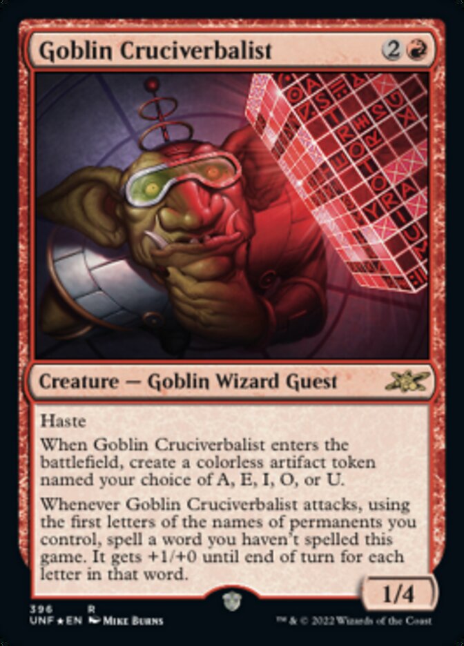 Goblin Cruciverbalist (Galaxy Foil) [Unfinity] | Card Merchant Takapuna