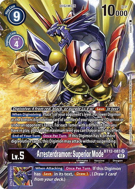 Arresterdramon: Superior Mode [BT12-083] (Alternate Art) [Across Time] | Card Merchant Takapuna