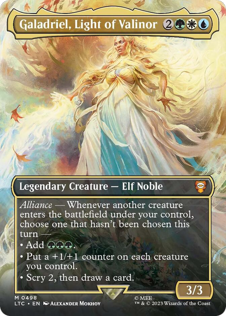 Galadriel, Light of Valinor (Borderless) [The Lord of the Rings: Tales of Middle-Earth Commander] | Card Merchant Takapuna