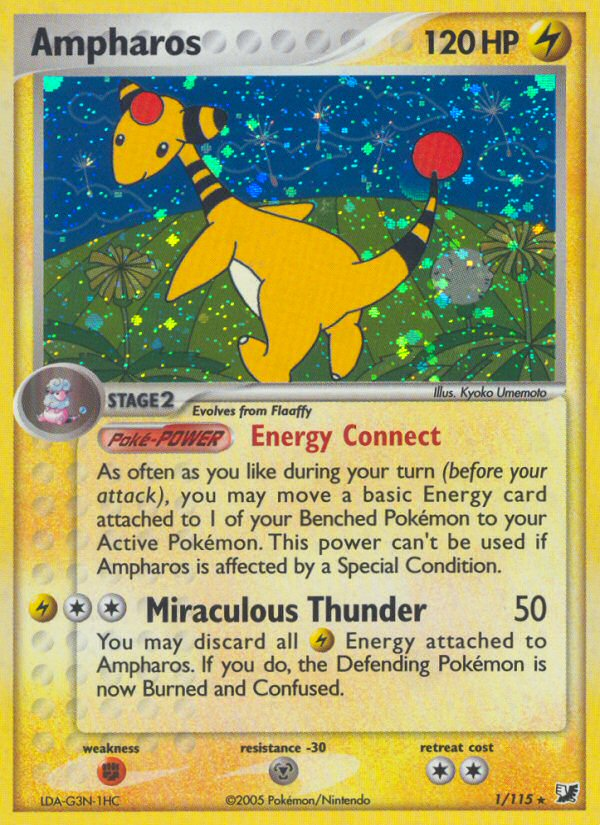 Ampharos (1/115) [EX: Unseen Forces] | Card Merchant Takapuna