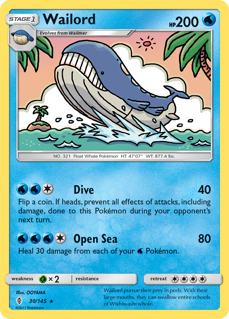 Wailord (30/145) [Sun & Moon: Guardians Rising] | Card Merchant Takapuna