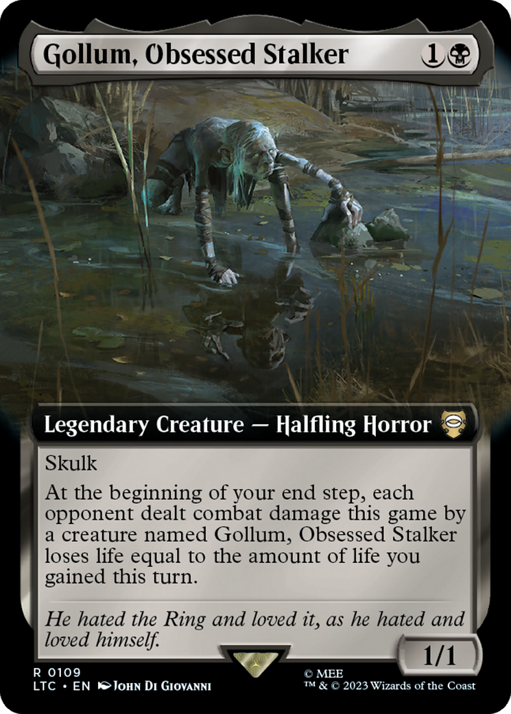 Gollum, Obsessed Stalker (Extended Art) [The Lord of the Rings: Tales of Middle-Earth Commander] | Card Merchant Takapuna