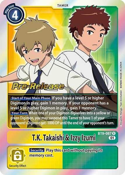 T.K. Takaishi & Izzy Izumi [BT9-087] [X Record Pre-Release Promos] | Card Merchant Takapuna