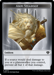 Ajani Steadfast Emblem // Wizard Double-Sided Token [Commander Masters Tokens] | Card Merchant Takapuna