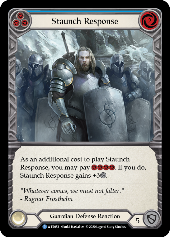 Staunch Response (Blue) [U-WTR053] (Welcome to Rathe Unlimited)  Unlimited Normal | Card Merchant Takapuna