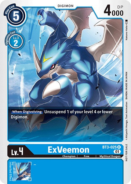 ExVeemon [BT3-025] (Winner Pack Double Diamond) [Release Special Booster Promos] | Card Merchant Takapuna