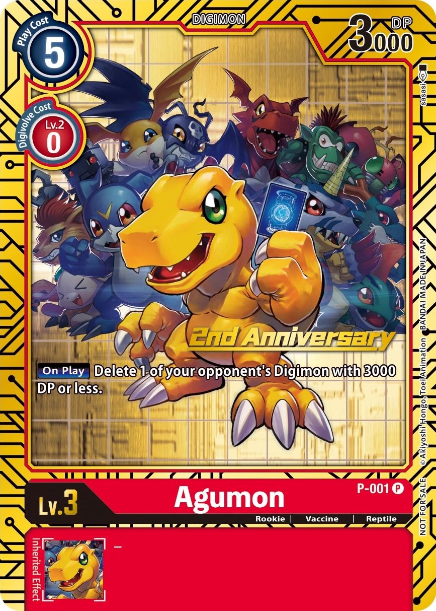 Agumon [P-001] (2nd Anniversary Card Set) [Promotional Cards] | Card Merchant Takapuna