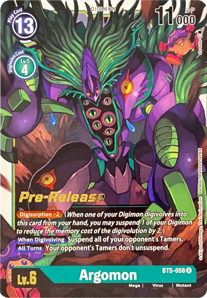 Argomon [BT5-058] [Battle of Omni Pre-Release Promos] | Card Merchant Takapuna