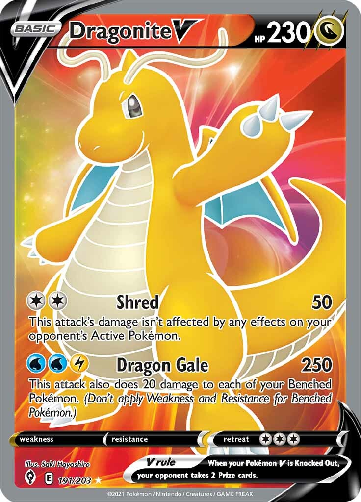 Dragonite V (191/203) [Sword & Shield: Evolving Skies] | Card Merchant Takapuna