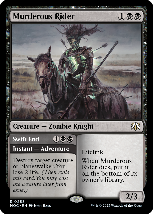 Murderous Rider // Swift End [March of the Machine Commander] | Card Merchant Takapuna