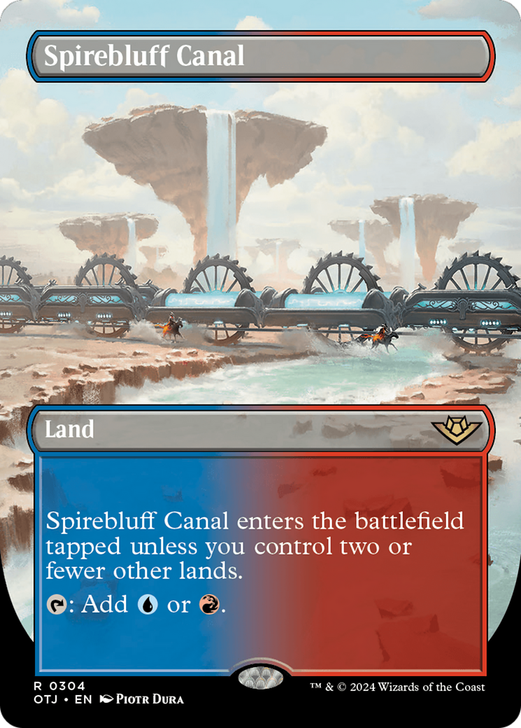 Spirebluff Canal (Borderless) [Outlaws of Thunder Junction] | Card Merchant Takapuna