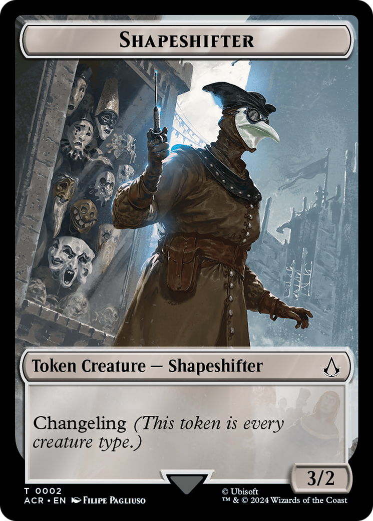 Assassin // Shapeshifter Double-Sided Token [Assassin's Creed Tokens] | Card Merchant Takapuna