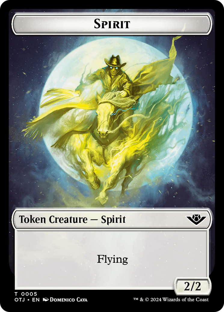 Spirit // Plot Double-Sided Token [Outlaws of Thunder Junction Tokens] | Card Merchant Takapuna