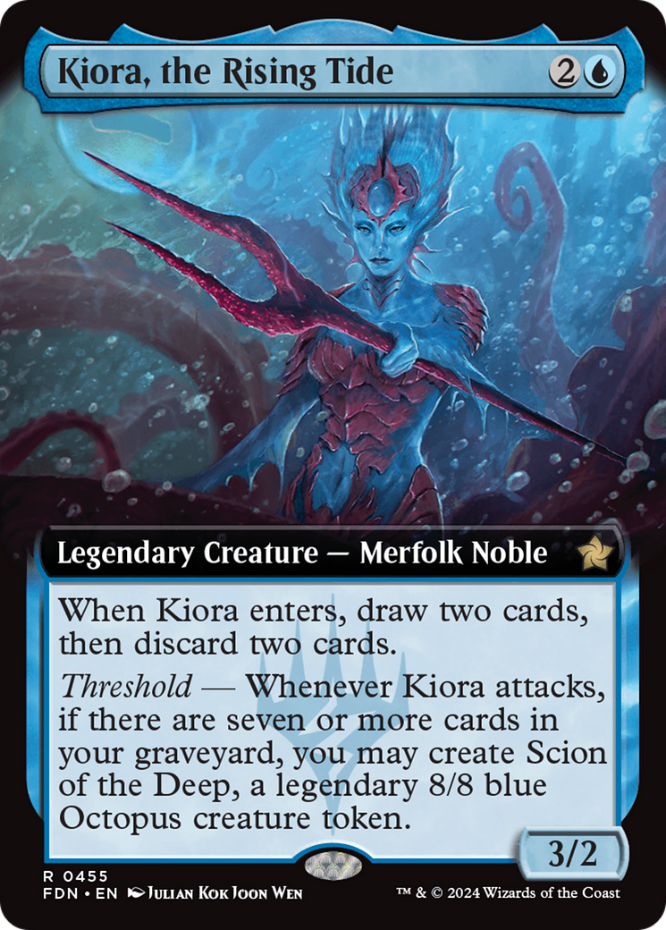 Kiora, the Rising Tide (Extended Art) [Foundations] | Card Merchant Takapuna