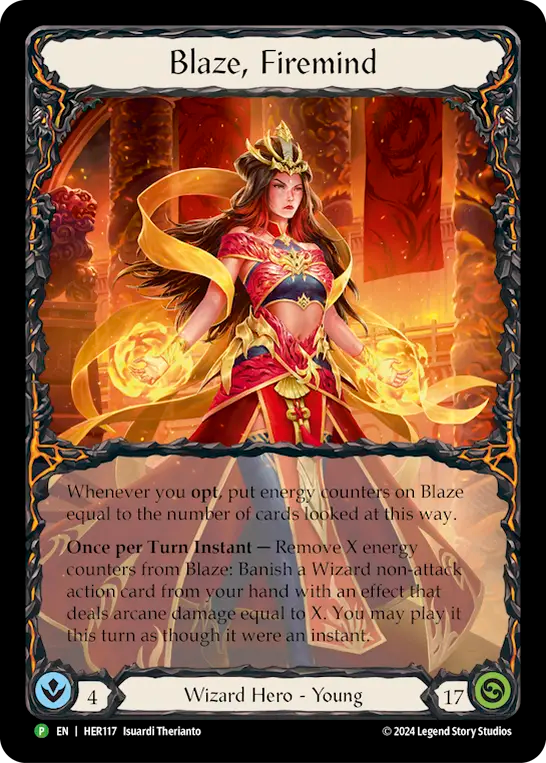 Blaze, Firemind [HER117] (Promo)  Rainbow Foil | Card Merchant Takapuna