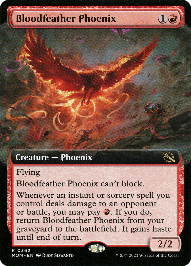Bloodfeather Phoenix (Extended Art) [March of the Machine] | Card Merchant Takapuna