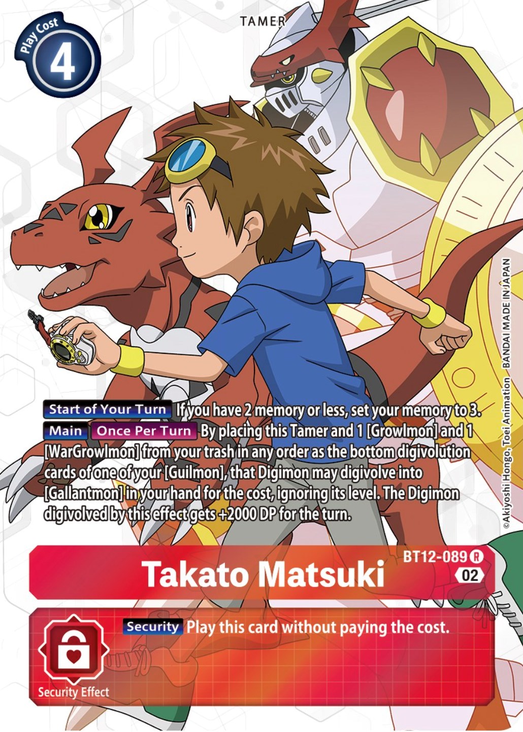 Takato Matsuki [BT12-089] (Alternate Art) [Across Time] | Card Merchant Takapuna