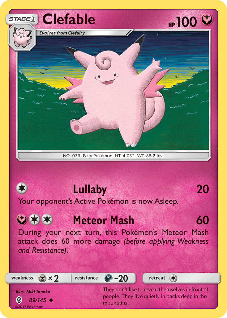 Clefable (89/145) [Sun & Moon: Guardians Rising] | Card Merchant Takapuna