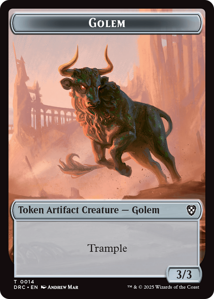 Golem (0014) // Thopter (0010) Double-Sided Token [Aetherdrift Tokens] | Card Merchant Takapuna