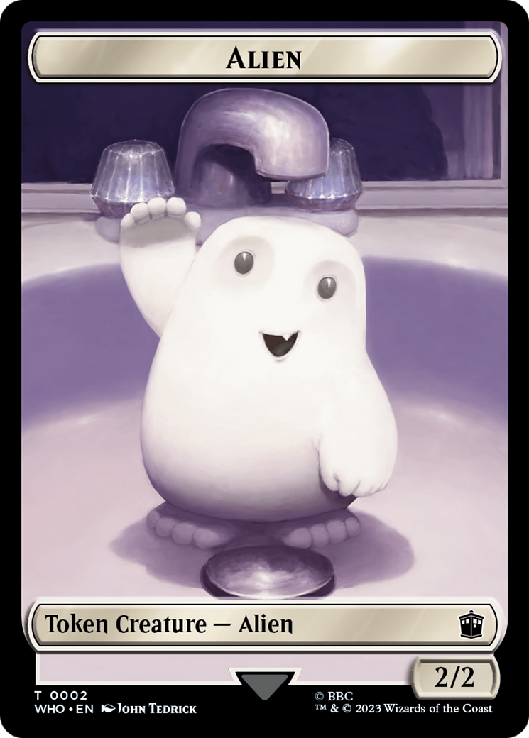 Alien // Dinosaur Double-Sided Token [Doctor Who Tokens] | Card Merchant Takapuna