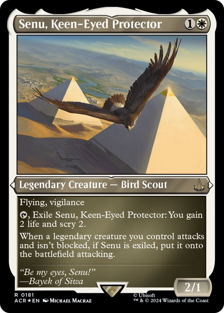 Senu, Keen-Eyed Protector (Foil Etched) [Assassin's Creed] | Card Merchant Takapuna