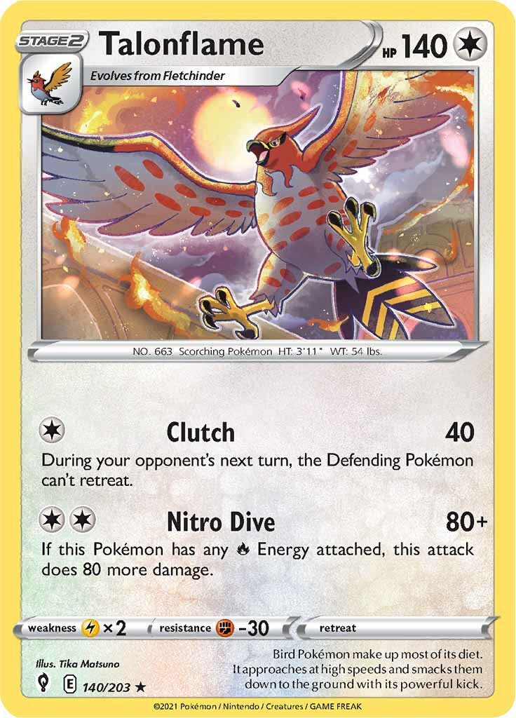 Talonflame (140/203) [Sword & Shield: Evolving Skies] | Card Merchant Takapuna