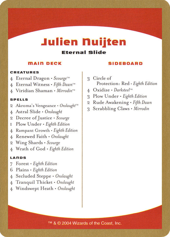 Julien Nuijten Decklist [World Championship Decks 2004] | Card Merchant Takapuna