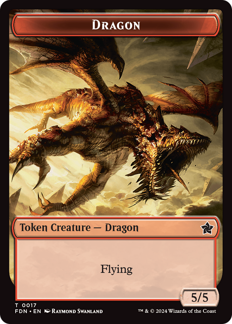 Dragon (0016) // Dragon (0017) Doubled-Sided Token [Foundations Tokens] | Card Merchant Takapuna