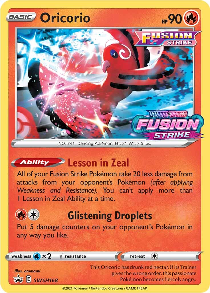 Oricorio (SWSH168) (Prerelease Promo) [Sword & Shield: Black Star Promos] | Card Merchant Takapuna