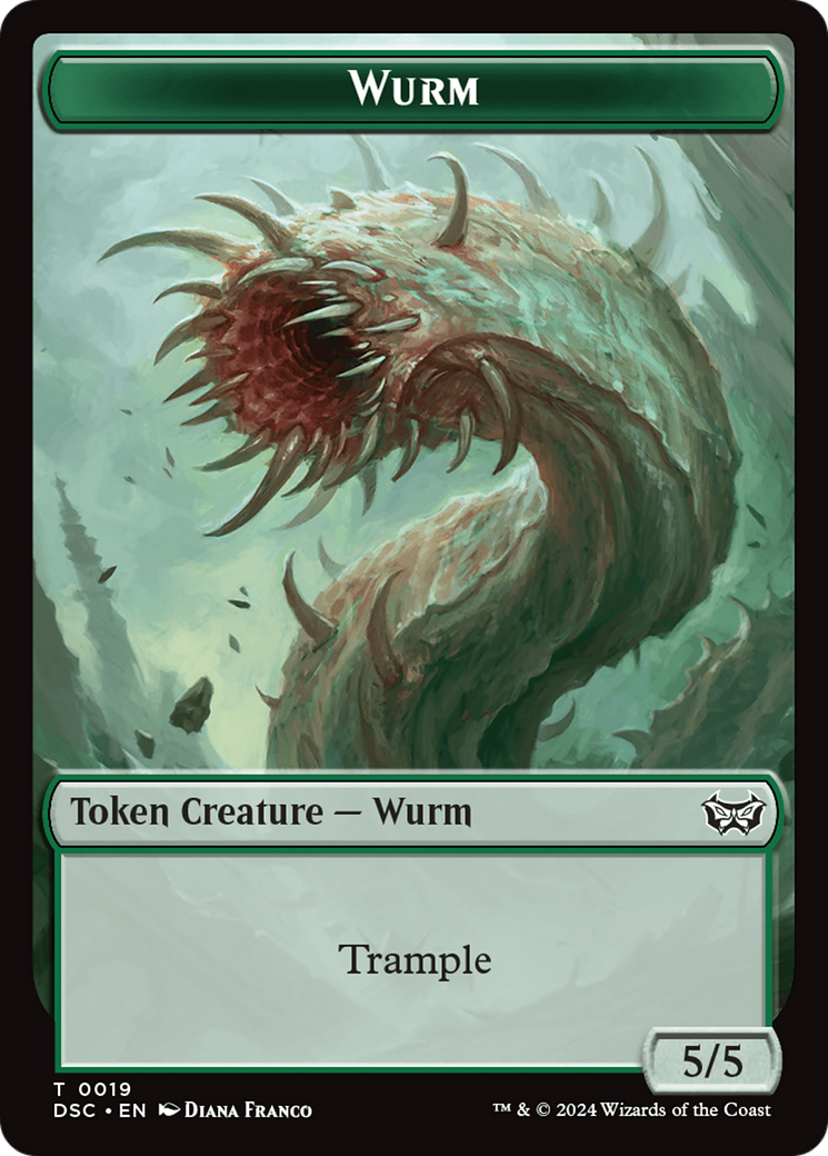 Wurm (0019) // Insect (0010) Double-Sided Token [Duskmourn: House of Horror Commander Tokens] | Card Merchant Takapuna