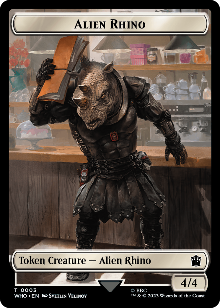 Alien Rhino // Treasure (0030) Double-Sided Token [Doctor Who Tokens] | Card Merchant Takapuna