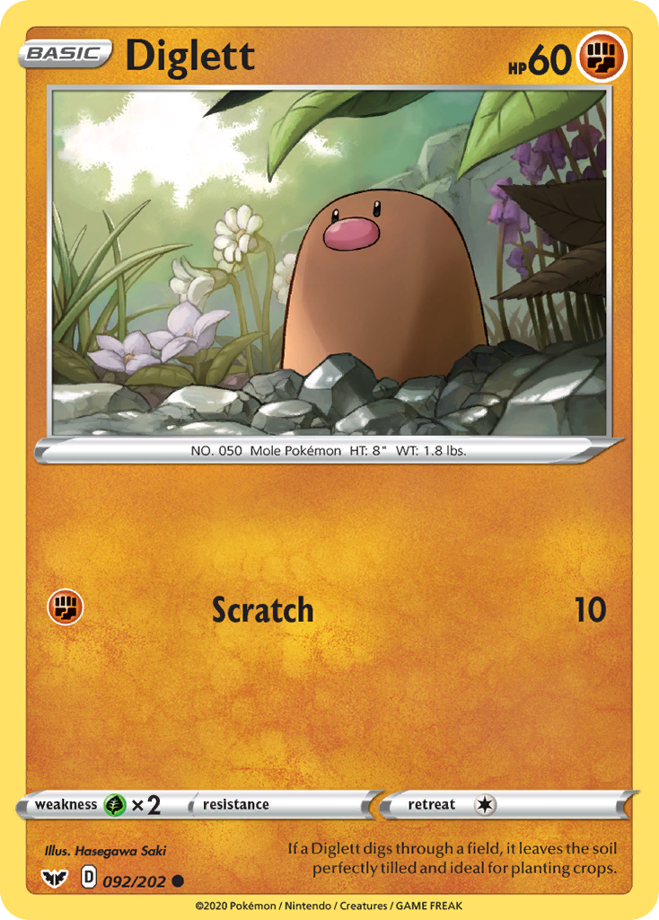 Diglett (092/202) [Sword & Shield: Base Set] | Card Merchant Takapuna