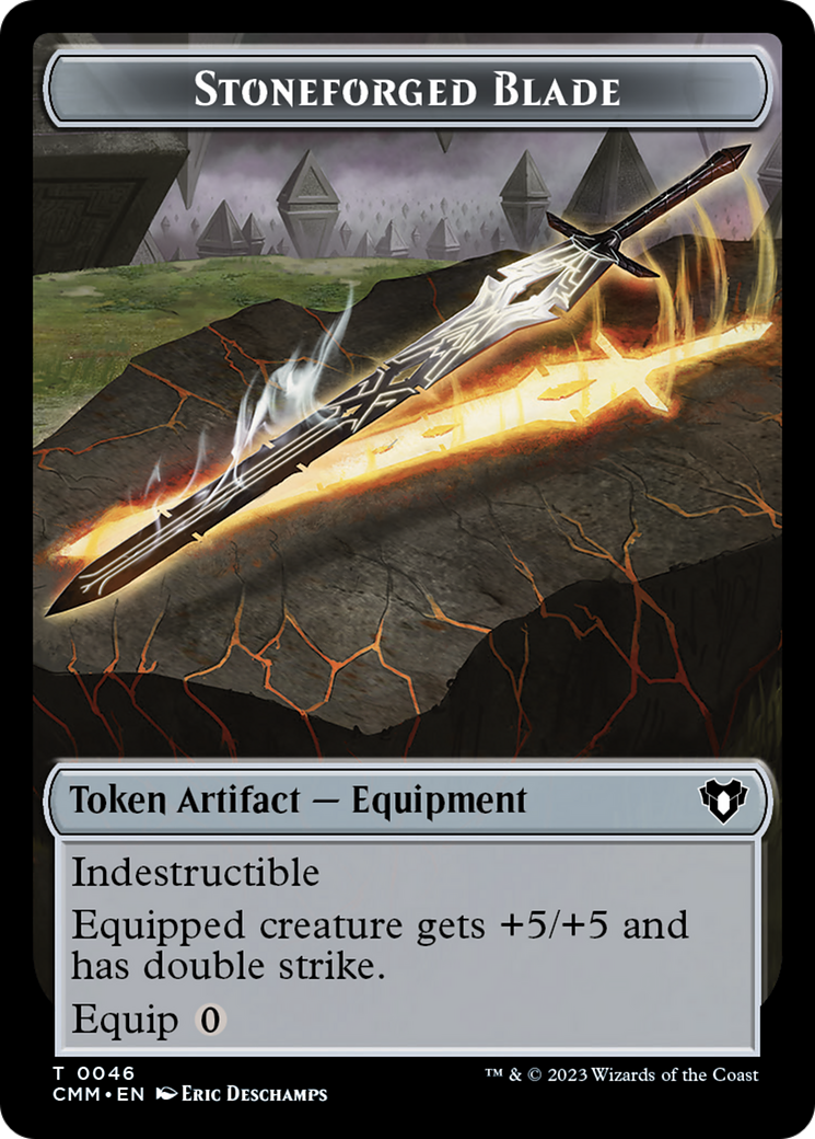 Servo // Stoneforged Blade Double-Sided Token [Commander Masters Tokens] | Card Merchant Takapuna