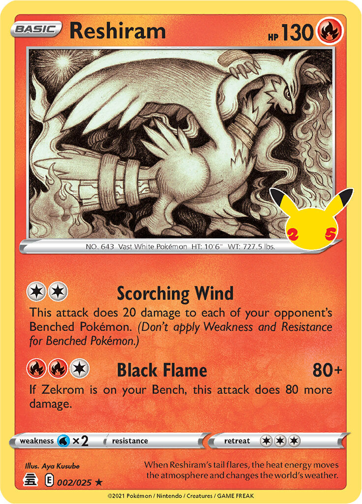 Reshiram (002/025) [Celebrations: 25th Anniversary] | Card Merchant Takapuna