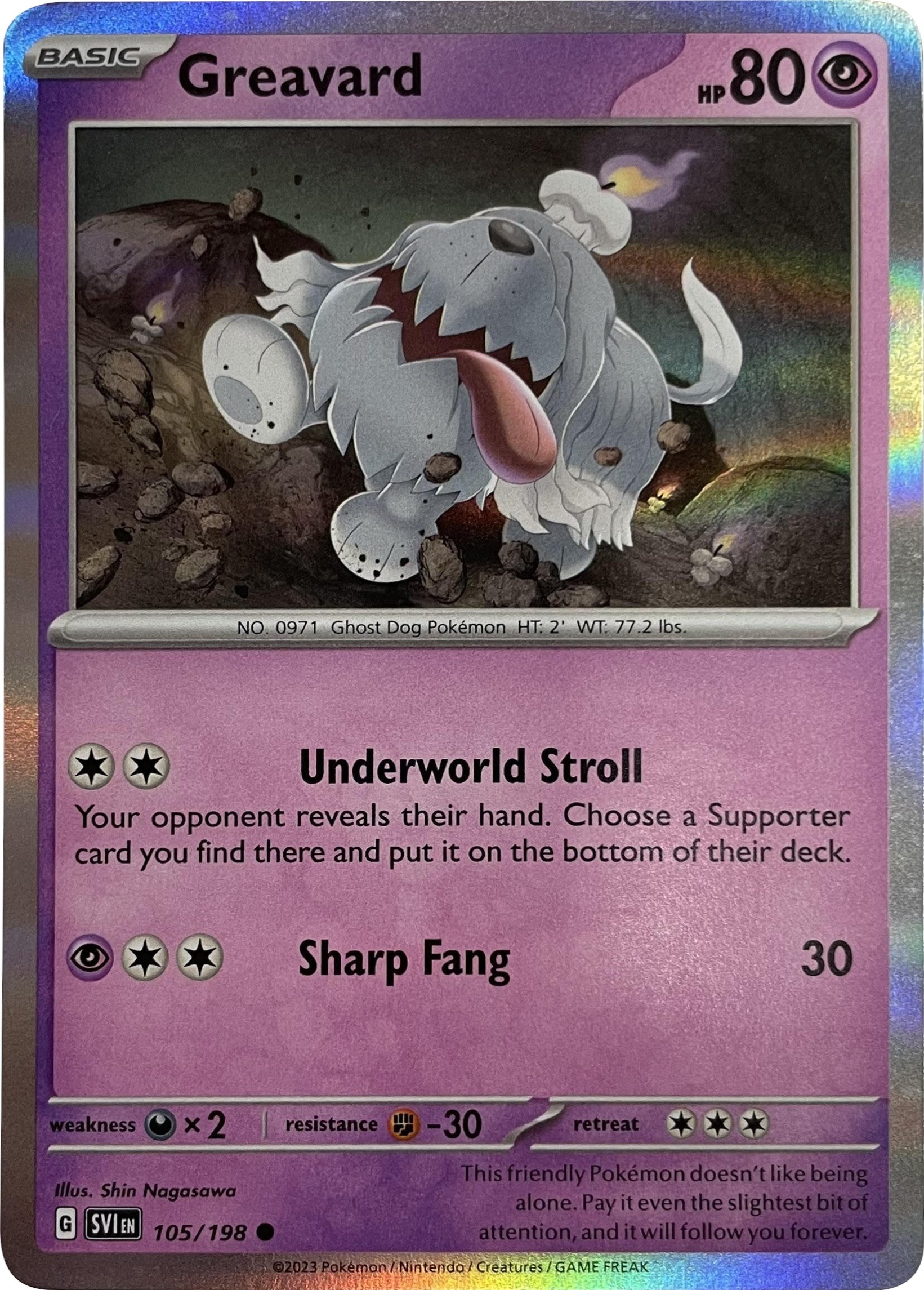 Greavard (105/198) (Mirage Holo) [Scarlet & Violet: Base Set] | Card Merchant Takapuna